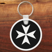 白いマルタ十字 キーホルダー (正面)