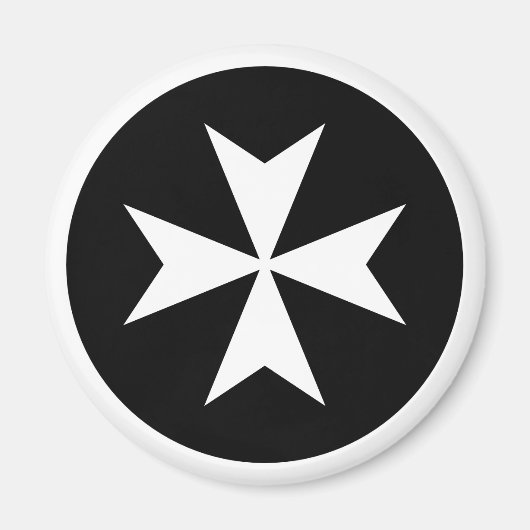 白いマルタ十字 マグネット (正面)