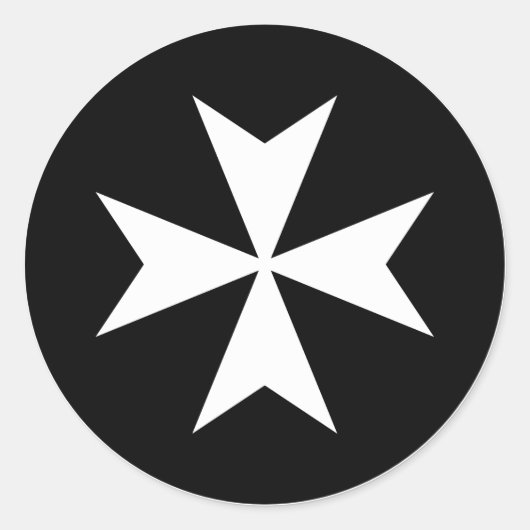 白いマルタ十字 ラウンドシール (正面)