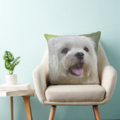 白いマルタ犬 クッション (椅子)