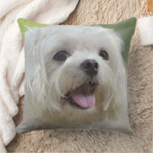 白いマルタ犬 クッション (ブランケット)