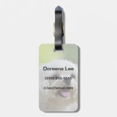 白いマルタ犬 ラゲッジタグ (裏面縦)