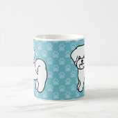 白いマルチーズのキャラクター犬 コーヒーマグカップ (中央)