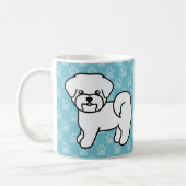 白いマルチーズのキャラクター犬 コーヒーマグカップ (左)