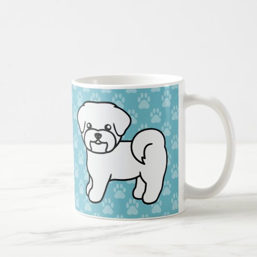 白いマルチーズのキャラクター犬 コーヒーマグカップ (右)
