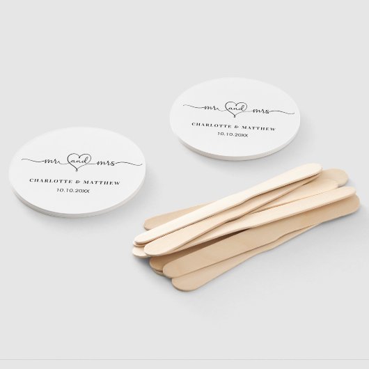 白いミセス結婚ハート脚本 ハンドファン (組立なし)