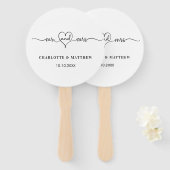 白いミセス結婚ハート脚本 ハンドファン (正面&裏面)