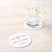 白いミセス結婚ハート脚本 ラウンドペーパーコースター (インサイチュ)