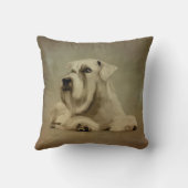 白いミニチュアシュナツァー クッション (裏面)