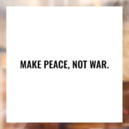 白いミニマリストのカードに戦争ではなく平和を作る ウィンドウサイン