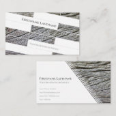 白いミニマルエレガント木の寄木張り 名刺 (正面/裏面)