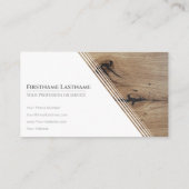 白いミニマルエレガント木の寄木張り 名刺 (裏面)