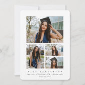 白いミニマルフレーム4写真の卒業 案内状 (正面)