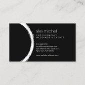 白いミニマルブラシストロークの円フォトグラファー 名刺 (裏面)