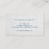 白いミニマルリネンのテクスチャモダンプロフェッショナル 名刺 (裏面)