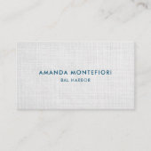 白いミニマルリネンのテクスチャモダンプロフェッショナル 名刺 (正面)