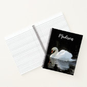 白いミュートの白鳥、反射、あなたの名前 ノートブック (内部)
