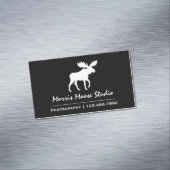 白いムースシルエット（黒） マグネット名刺 (インサイチュ)