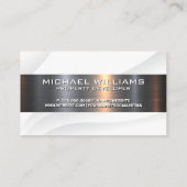 白いメタリックシャインテクスチャ背景 名刺 (裏面)