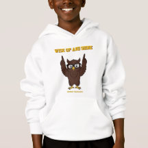 白いメッセージ フクロウの少年向けモチベーションTシャツ
