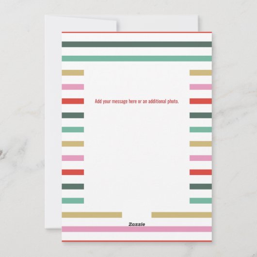 白いメリークリスマス写真ではない シーズンカード (裏面)