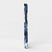 白いモクノキの花、青い背景 Case-Mate iPhoneケース (裏面/左)