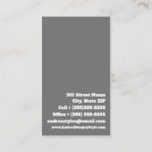 白いモダンアールデコ矢印 名刺 (裏面)