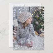 白いモダンスノーフレーク写真メリークリスマス (正面)