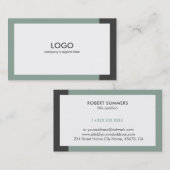 白いモダンセージ緑と灰色 名刺 (正面/裏面)