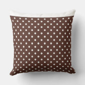 白いモダンドット付きドット枕ブラウンCH9 クッション (裏面)