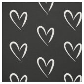 白いモダンハート、黒い背景 ファブリック (見本)