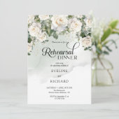 白いモダンバラと金ゴールドのリハーサルをスクリプト 招待状 (スタンド正面)