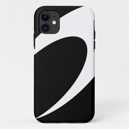 白いモダンブーメラン曲線の黒い背景 Case-Mate iPhoneケース (裏面)