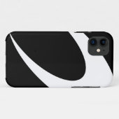 白いモダンブーメラン曲線の黒い背景 Case-Mate iPhoneケース (裏面(横))