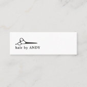 白いモダンプリントクラフト黒鋏の髪 スキニー名刺 (正面)