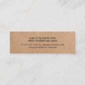 白いモダンプリントクラフト黒鋏の髪 スキニー名刺 (裏面)