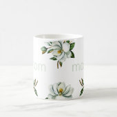 白いモダンマグノリアの母の日 コーヒーマグカップ (中央)