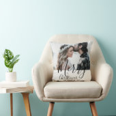 白いモダンメリークリスマスの写真 クッション (椅子)