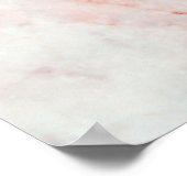 白いモダンローズ金ゴールド大理石爪、 ネイル「名前」 ポスター (角)