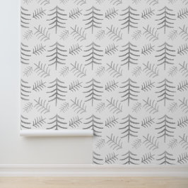 白いモダン上にクリスマスの木が銀色 壁紙