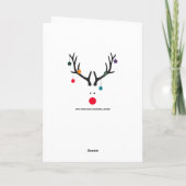 白いモダン休日の願いにクリスマスのトナカイ シーズンカード (裏面)