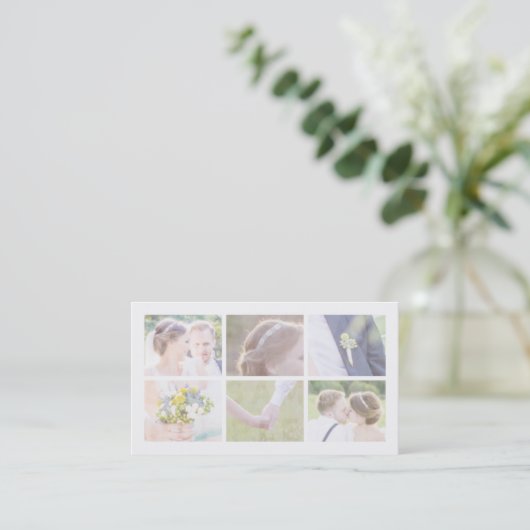 白いモダン写真家の複数写真 名刺 (スタンド正面)