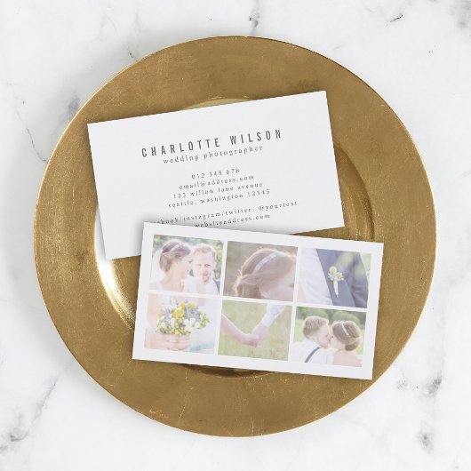 白いモダン写真家の複数写真 名刺