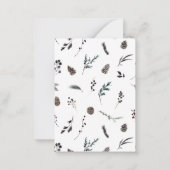 白いモダン冬のミニメリークリスマスフォト ノートカード (裏面)