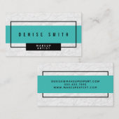 白いモダン大理石とアクア 名刺 (正面/裏面)