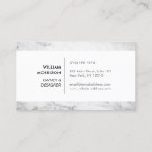 白いモダン大理石に建築のロゴ 名刺 (裏面)