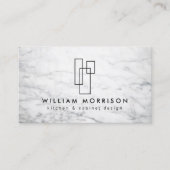 白いモダン大理石に建築のロゴ 名刺 (正面)