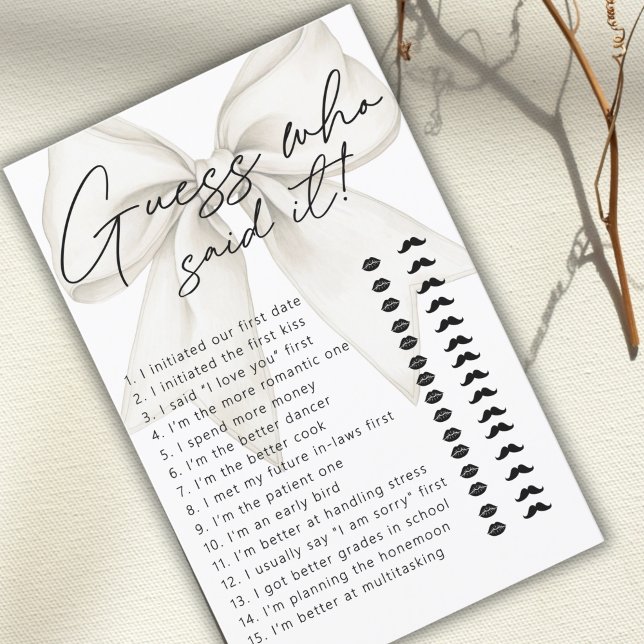 白いモダン弓の推測誰がItブライダルゲーム (クリエイターアップロード済み)