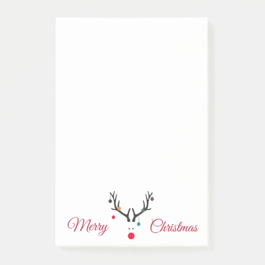 白いモダン抽象芸術のクリスマスのトナカイ ポストイット (正面)