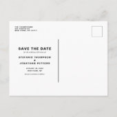 白いモダン書クラシック書の日付を保存 案内ポストカード (裏面)